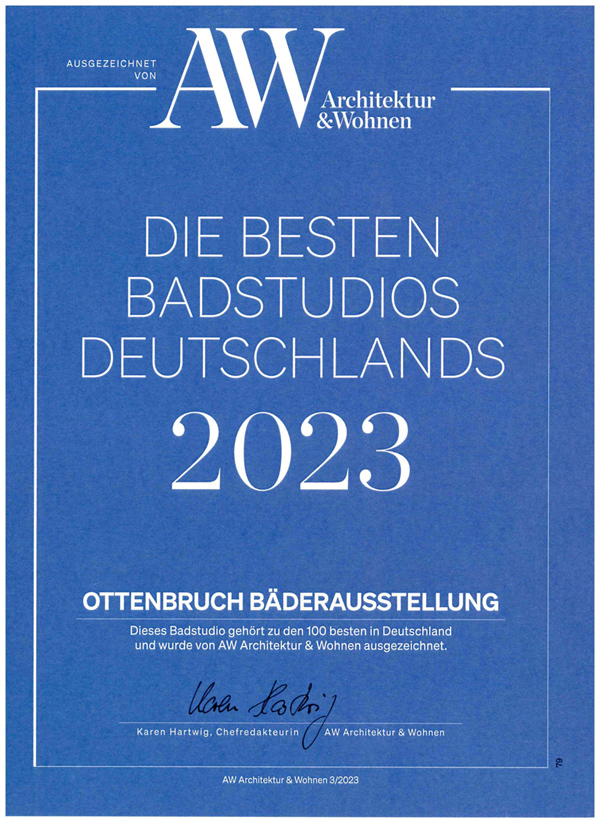 AW Beste Badstudios Deutschlands Ottenbruch 2023: Wir gehören zu den 100 besten Badstudios in Deutschland
