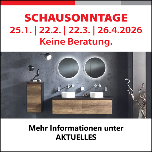 Schausonntage in 2026: 25.1.| 22.2.|22.3.| 26.4. Besuchen Sie an diesen Sonntagen unsere Bäderausstellung in Neuhausen/Fildern. Geöffnet von 13 bis 17 Uhr.