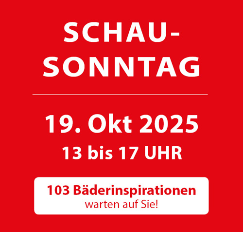 Hinweis auf den Schausonntage am 19.10.25. Dieser findet bei uns in der Bäderausstellung von 13 bis 17 Uhr statt.