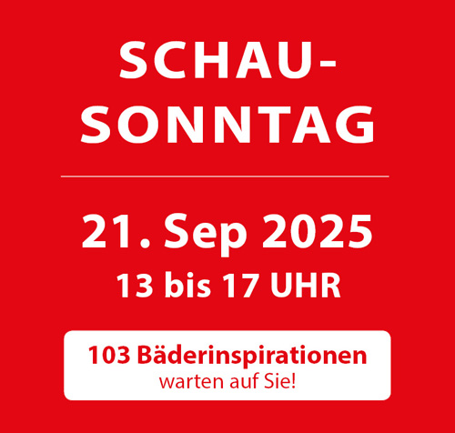 Hinweis auf den Schausonntag am 21.9.25. Dieser findet bei uns in der Bäderausstellung von 13 bis 17 Uhr statt.
