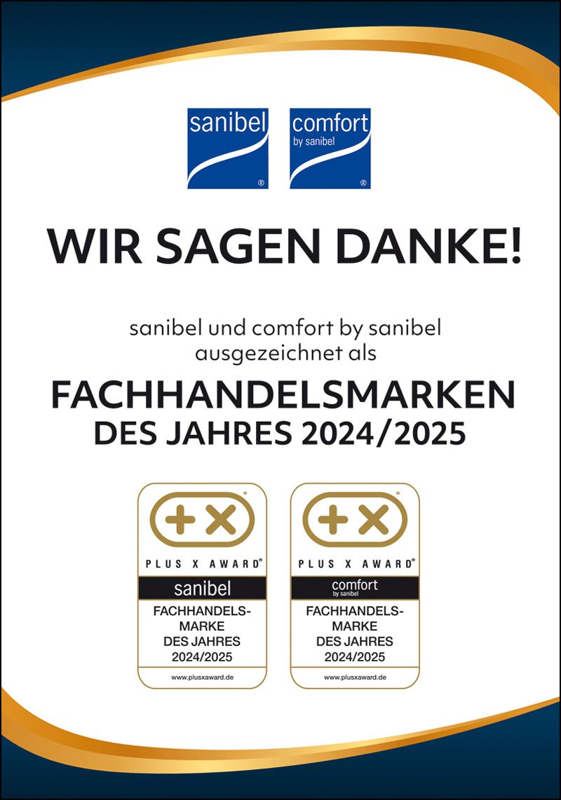 Auszeichnung für die Fachhandelsmarken sanibel und comfort für sanibel