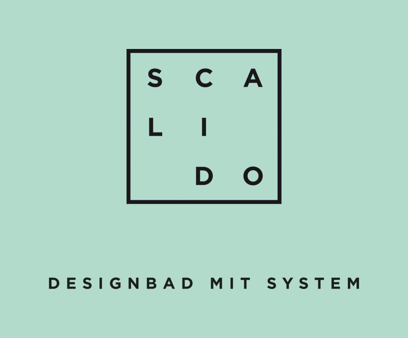 SCALIDO-Logo. Sanitärkomplettprogramm. Designbad mit System