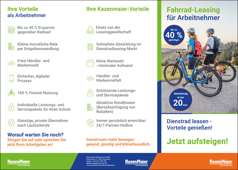 KazenMaier Dienstrad-Leasing - Ein Angebot für Ottenbruch-Mitarbeiter