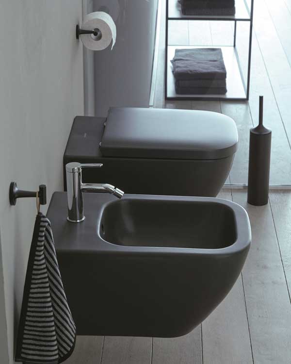 Modernes WC und Bidet der Firma Duravit aus der Modellreihe Happy D.2 PLUS