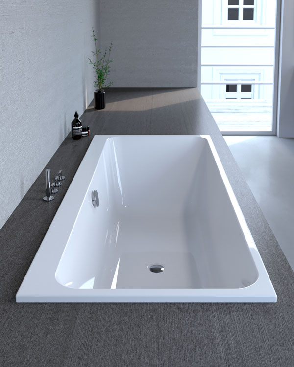 Eingebaute Badewanne von GKI, Modell Zero - Formschön und elegant