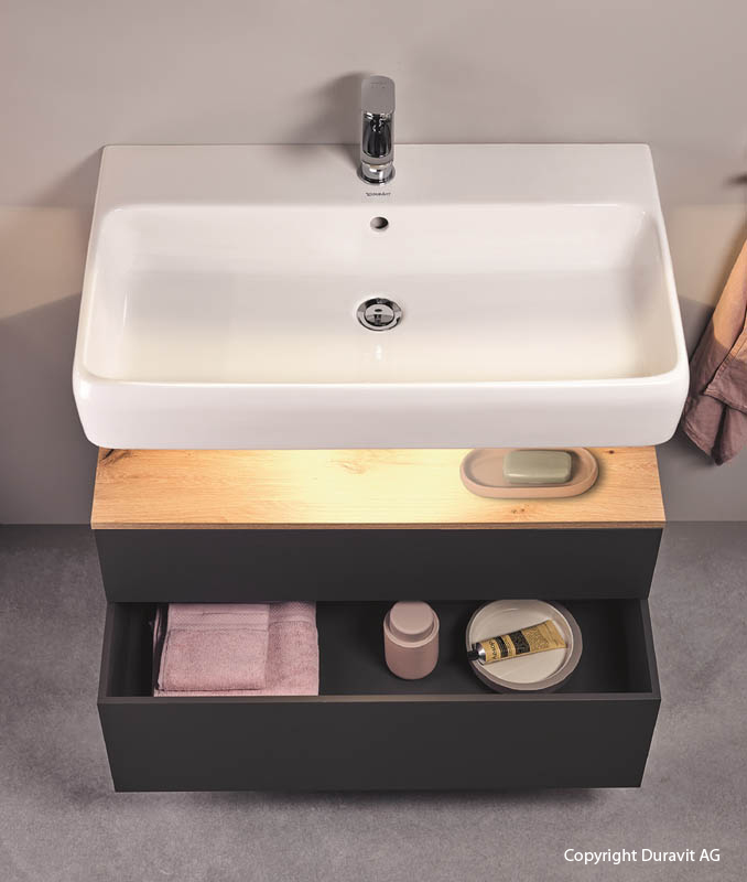 Duravit Qatego Badmöbel Waschtischunterschrank anthrazit Duravit Qatego Badmöbel Waschtischunterschrank anthrazit