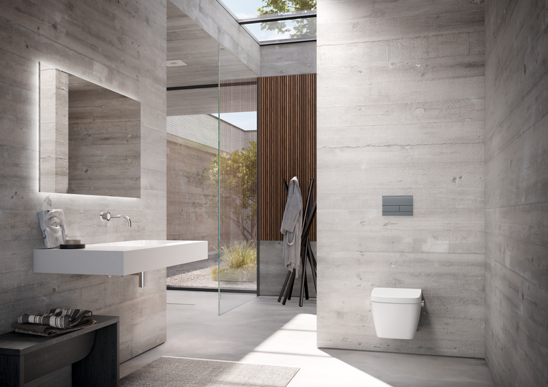 TECE Betätigungsplatte Toilette silber kleine Schalter TECE Betätigungsplatte Toilette silber kleine Schalter