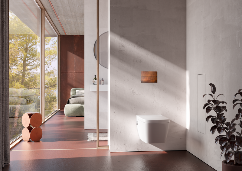 TECE Betätigungsplatte Toilette kupferfarben kleine Schalter TECE Betätigungsplatte Toilette kupferfarben kleine Schalter