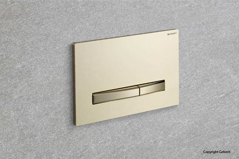Geberit Sigma Betätigungsplatte Toilette messingfarben kleine Schalter Geberit Sigma Betätigungsplatte Toilette messingfarben kleine Schalter