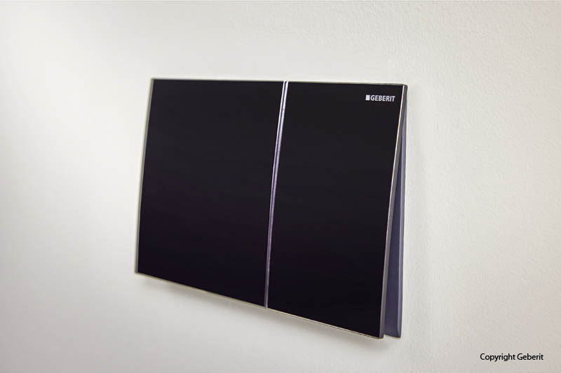 Geberit Sigma Betätigungsplatte Toilette schwarz große Schalter Geberit Sigma Betätigungsplatte Toilette schwarz große Schalter