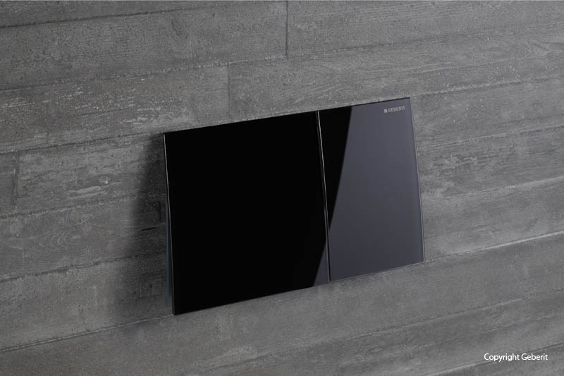 Geberit Sigma Betätigungsplatte Toilette schwarz hochglänzend große Schalter Geberit Sigma Betätigungsplatte Toilette schwarz hochglänzend große Schalter