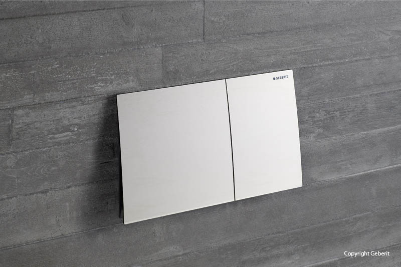 Geberit Sigma Betätigungsplatte Toilette silberfarben große Schalter Geberit Sigma Betätigungsplatte Toilette silberfarben große Schalter