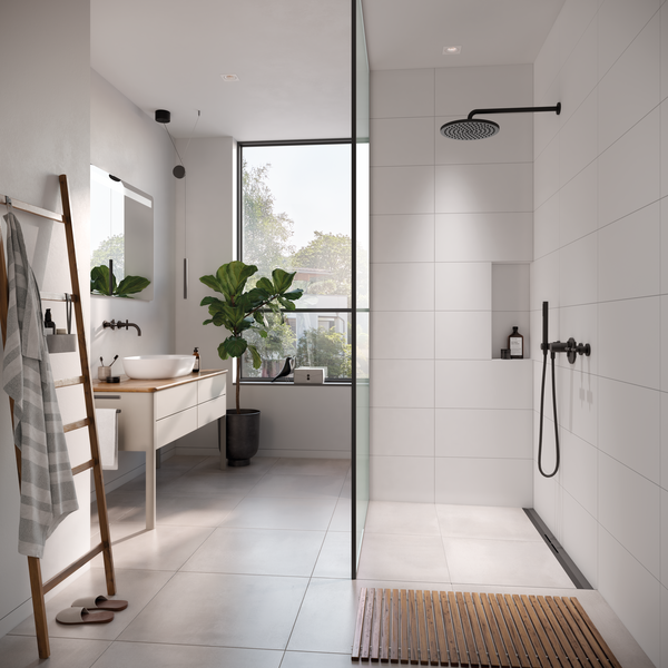Bad klein kompakt bodengleiche Dusche Walk-In-Trennscheibe Regenwalddusche Aufsatzwaschtisch Bad klein kompakt bodengleiche Dusche Walk-In-Trennscheibe Regenwalddusche Aufsatzwaschtisch