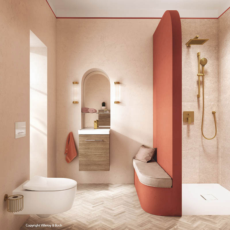 Bad klein kompakt bodengleich Dusche Trennwand gemauert Regenwalddusche Waschtisch Holzoptik Toilette Bad klein kompakt bodengleich Dusche Trennwand gemauert Regenwalddusche Waschtisch Holzoptik Toilette