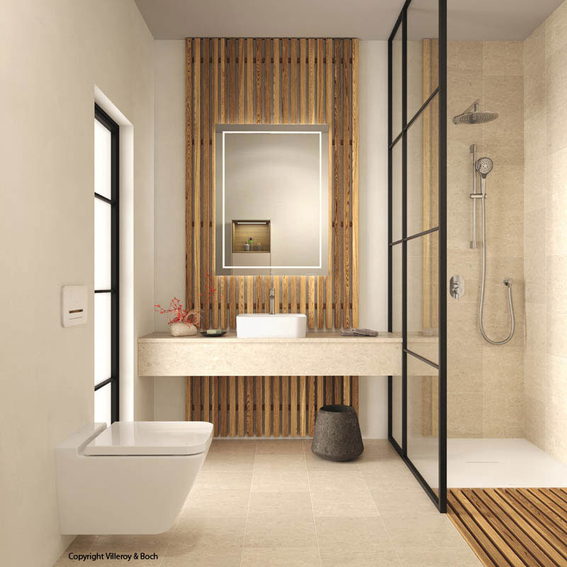 Bad klein kompakt Aufsatzwachtisch bodengleiche Dusche Glastrennwand Regenwalddusche Toilette Bad klein kompakt Aufsatzwachtisch bodengleiche Dusche Glastrennwand Regenwalddusche Toilette