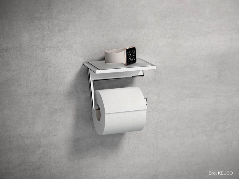 KEUCO Bad Accessoires WC-Papierhalter mit Ablage Chrom KEUCO Bad Accessoires WC-Papierhalter mit Ablage Chrom