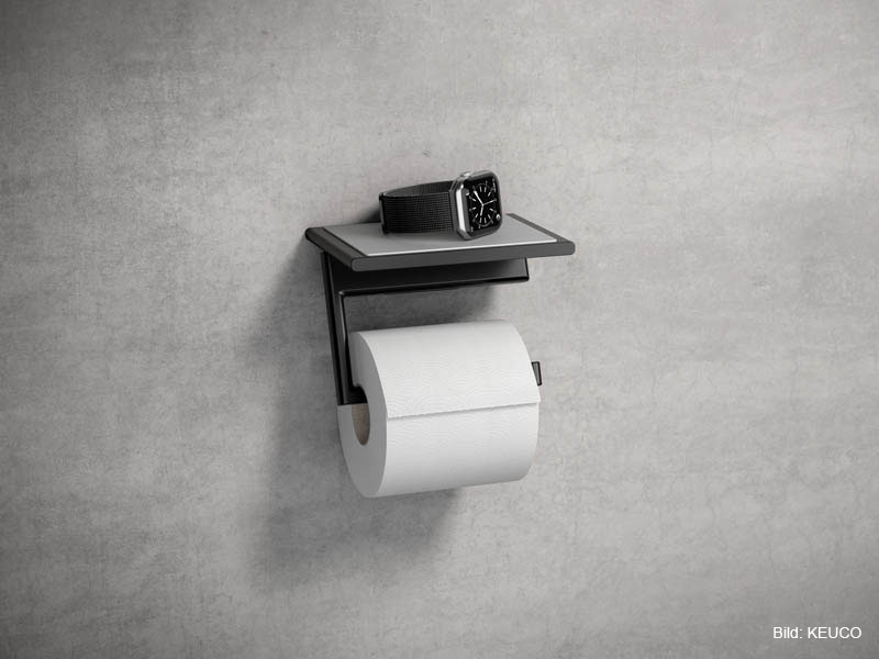 KEUCO Bad Accessoires WC-Papierhalter mit Ablage schwarz KEUCO Bad Accessoires WC-Papierhalter mit Ablage schwarz