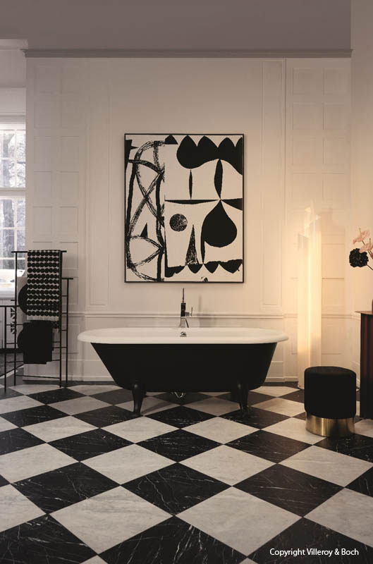 Villeroy & Boch Badewanne innen weiß außen schwarz freistehend klassischer Stil Villeroy & Boch Badewanne innen weiß außen schwarz freistehend klassischer Stil